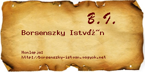 Borsenszky István névjegykártya